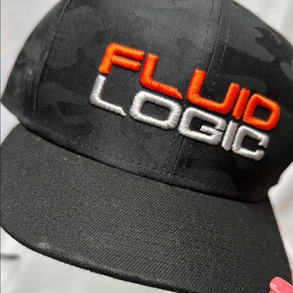 Fluid Logic Black Camo Racing Cap with Orange & Silver Logo, NEW! - Picture 9 of 16